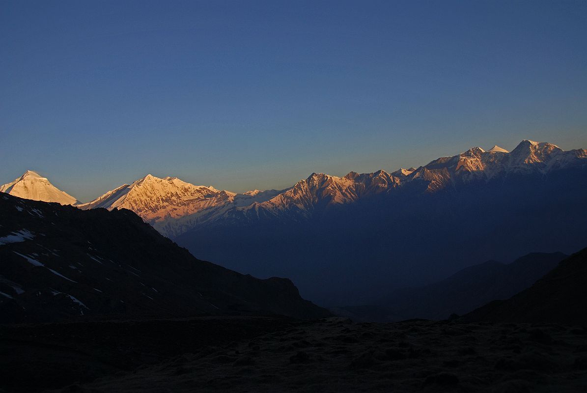 18 Dhaulagiri, Tukuche Peak, Dhampus Peak And Other 6000m Mountains At Sunrise From Camp Below Mesokanto La